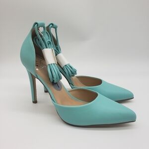717- Blue high Heels Stiletto Women's Shoes Size 7 NWT